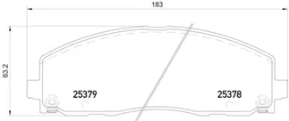 Hella Pagid Front Disc Brake Pad Set - 7B0698151K